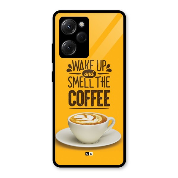 Wake Up Coffee Glass Back Case for Poco X5 Pro