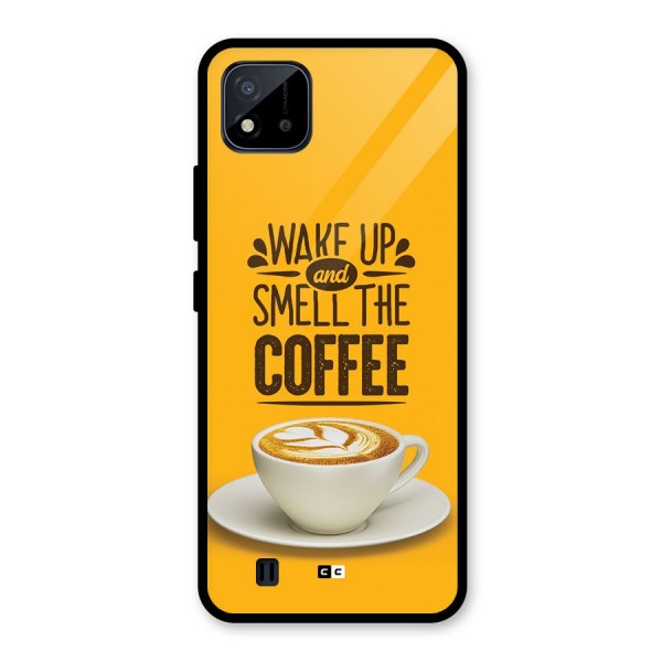 Wake Up Coffee Glass Back Case for Realme C11 2021