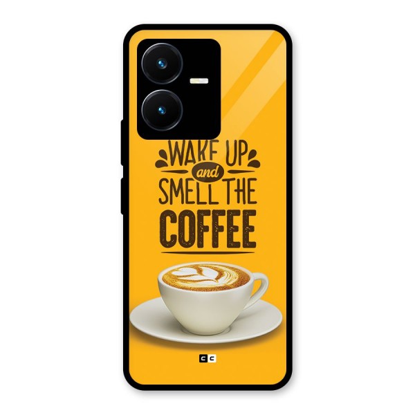 Wake Up Coffee Glass Back Case for Vivo Y22