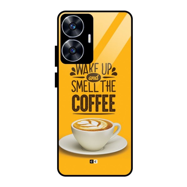 Wake Up Coffee Glass Back Case for realme C55