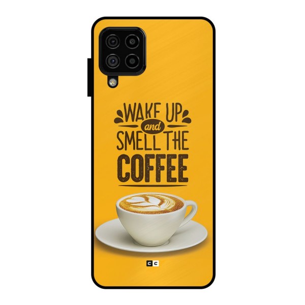 Wake Up Coffee Metal Back Case for Galaxy A22 4G