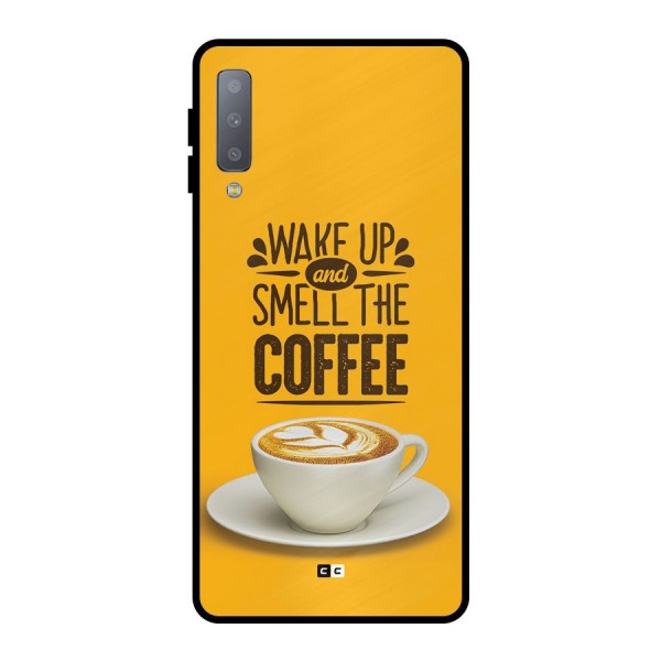 Wake Up Coffee Metal Back Case for Galaxy A7 (2018)