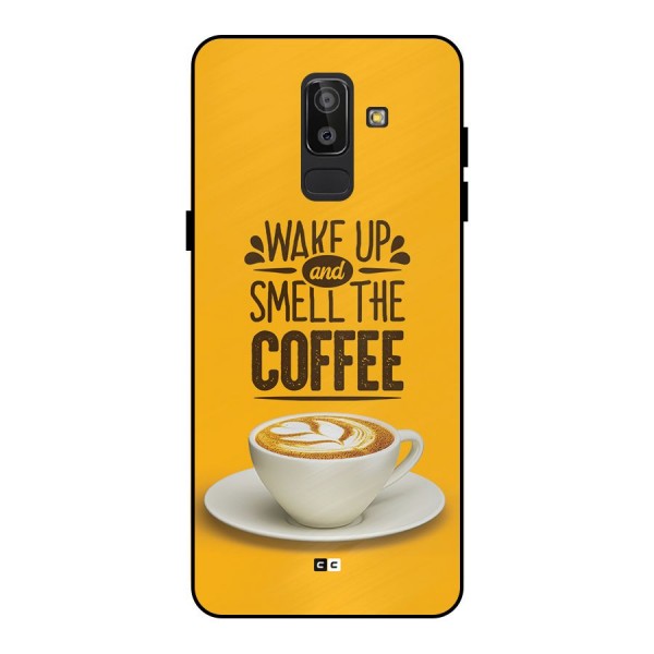 Wake Up Coffee Metal Back Case for Galaxy J8