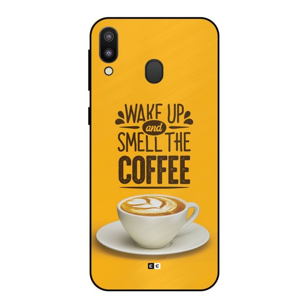 Wake Up Coffee Metal Back Case for Galaxy M20