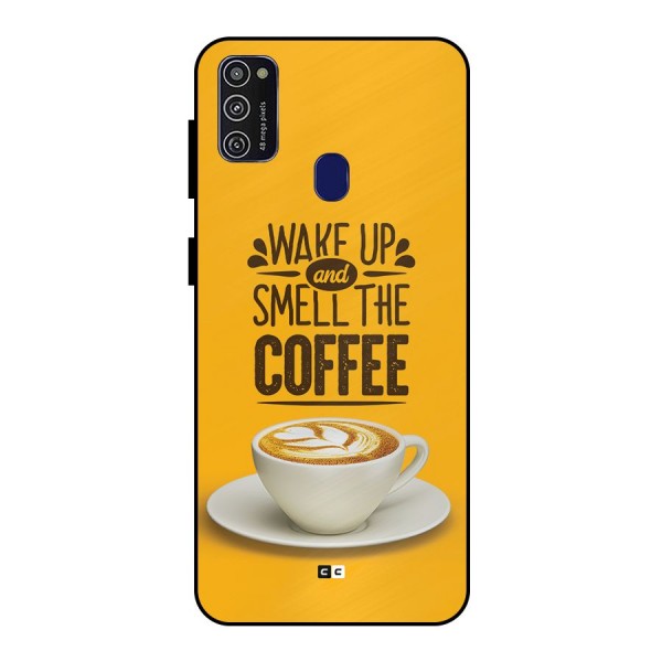 Wake Up Coffee Metal Back Case for Galaxy M21