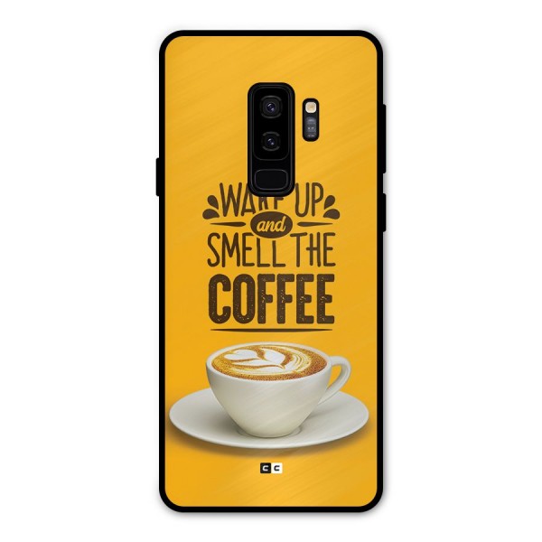 Wake Up Coffee Metal Back Case for Galaxy S9 Plus