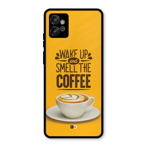 Wake Up Coffee Metal Back Case for Moto G32