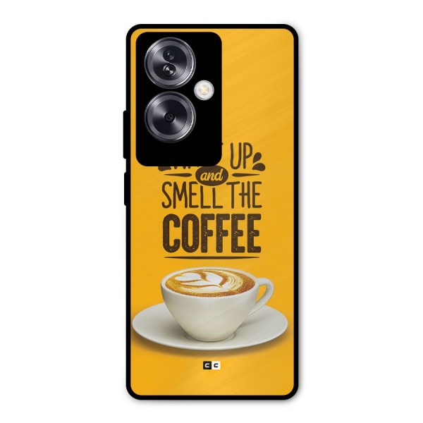 Wake Up Coffee Metal Back Case for Oppo A79 5G