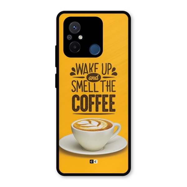 Wake Up Coffee Metal Back Case for Poco C55