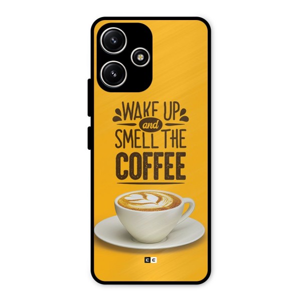 Wake Up Coffee Metal Back Case for Poco M6 Pro