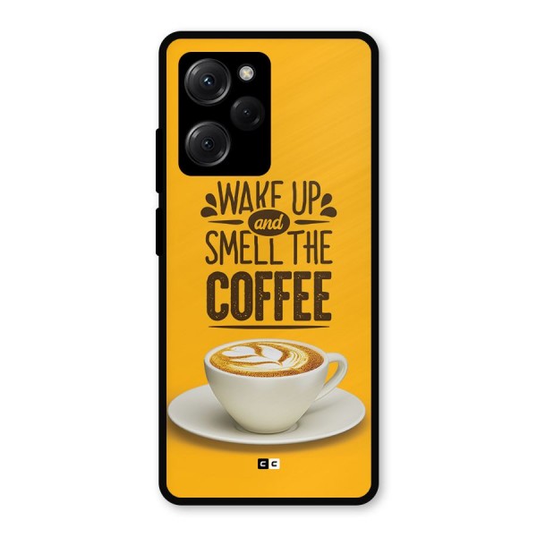 Wake Up Coffee Metal Back Case for Poco X5 Pro