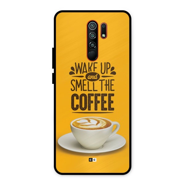 Wake Up Coffee Metal Back Case for Redmi 9 Prime