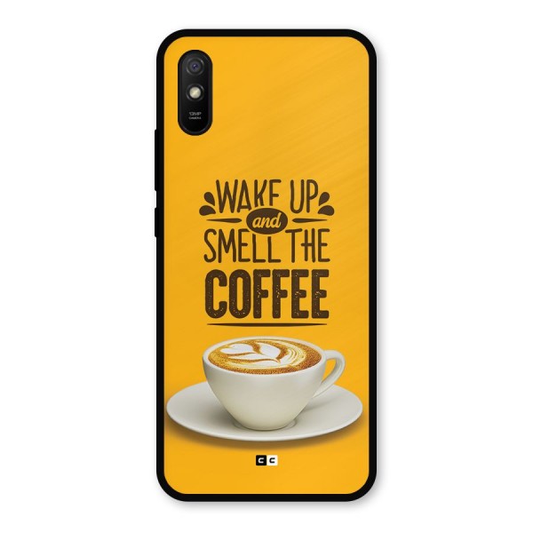 Wake Up Coffee Metal Back Case for Redmi 9i