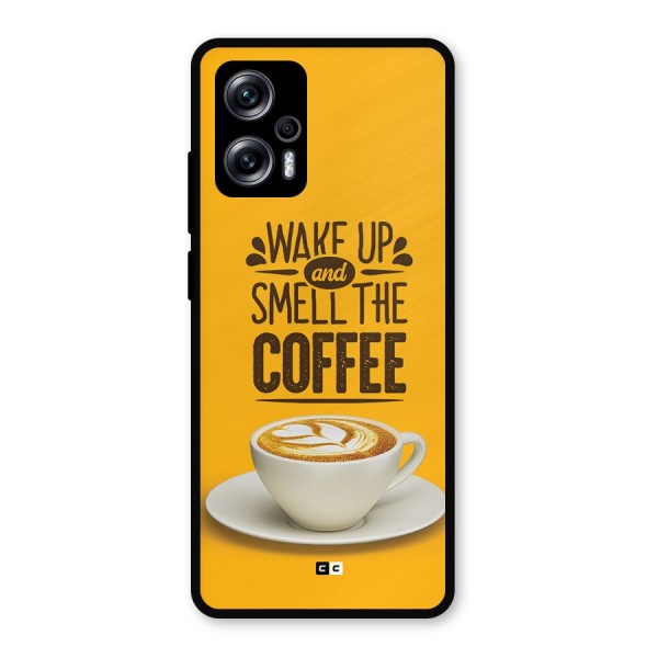 Wake Up Coffee Metal Back Case for Redmi K50i