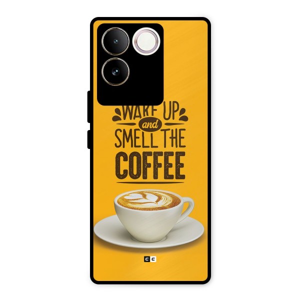 Wake Up Coffee Metal Back Case for Vivo T2 Pro