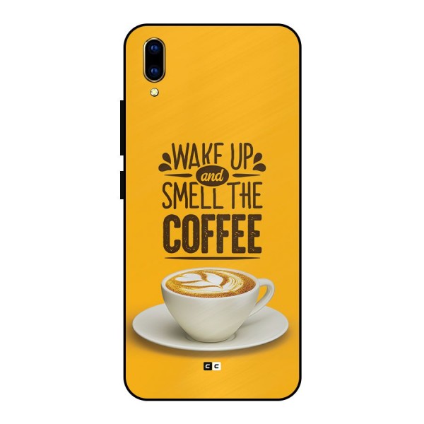 Wake Up Coffee Metal Back Case for Vivo V11 Pro