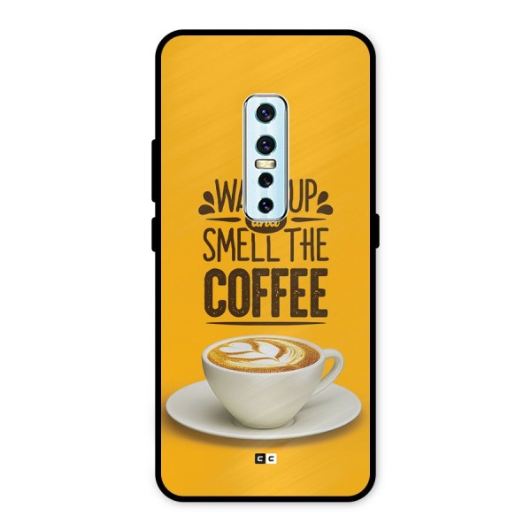 Wake Up Coffee Metal Back Case for Vivo V17 Pro