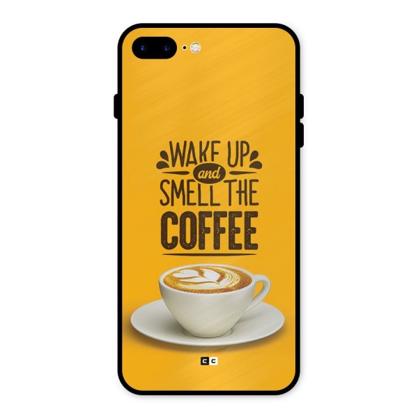 Wake Up Coffee Metal Back Case for iPhone 8 Plus