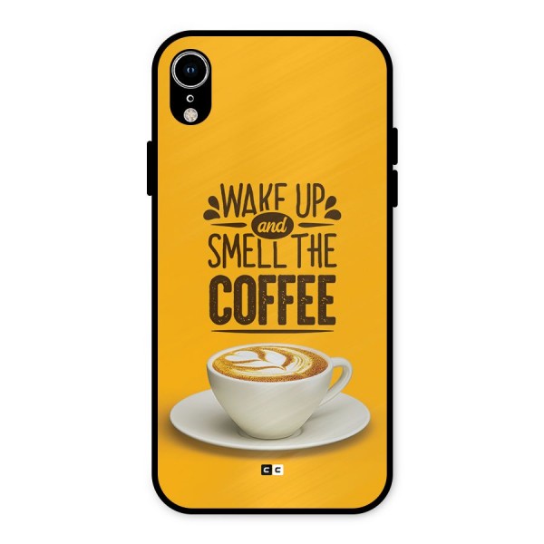 Wake Up Coffee Metal Back Case for iPhone XR