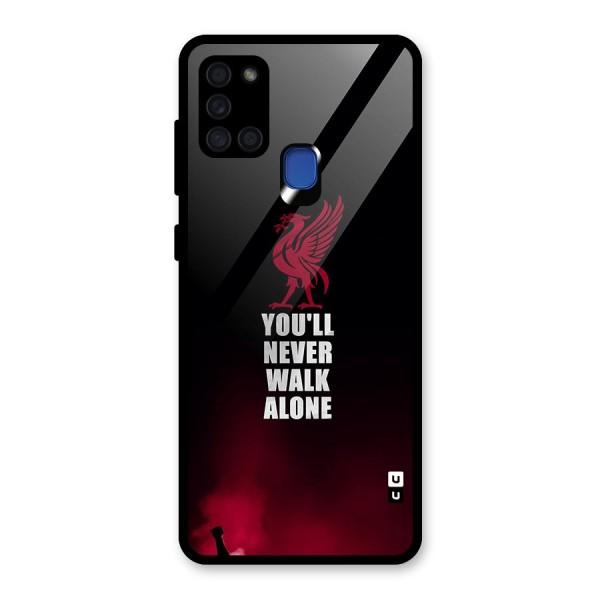 Walk Alone Glass Back Case for Galaxy A21s