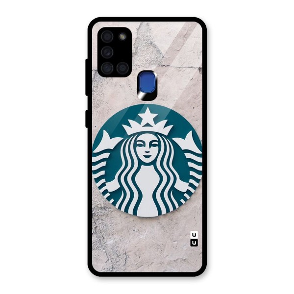 Wall StarBucks Glass Back Case for Galaxy A21s