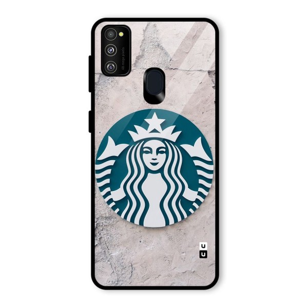 Wall StarBucks Glass Back Case for Galaxy M21