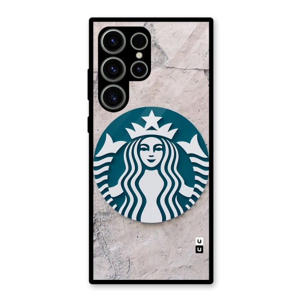 Wall StarBucks Glass Back Case for Galaxy S23 Ultra