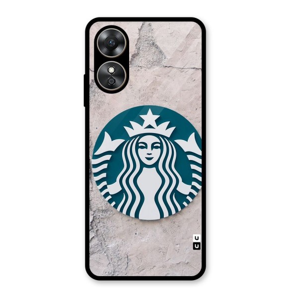 Wall StarBucks Glass Back Case for Oppo A17