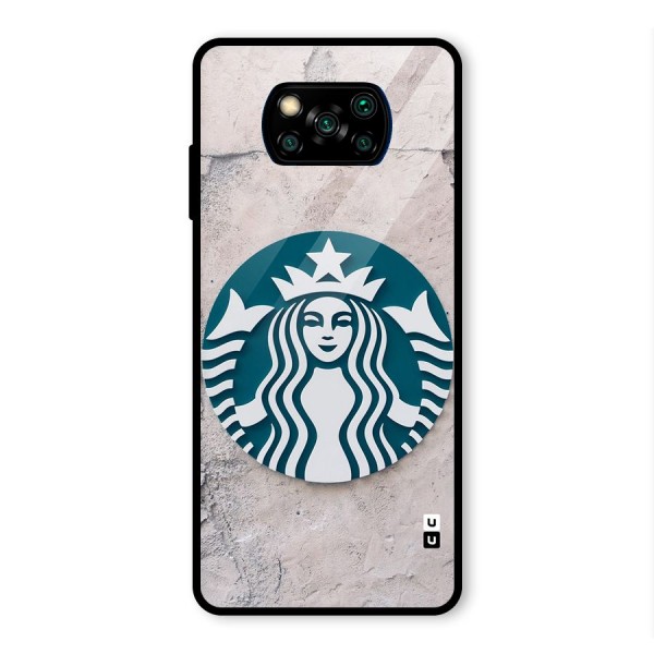 Wall StarBucks Glass Back Case for Poco X3 Pro