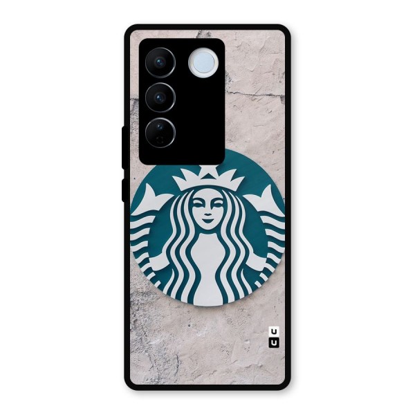 Wall StarBucks Metal Back Case for Vivo V27 Pro