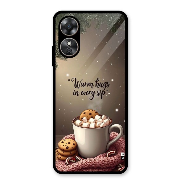 Warm Hugs Glass Back Case for Oppo A17