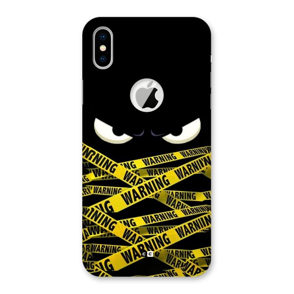 Warning Eyes Back Case for iPhone XS Logo Cut