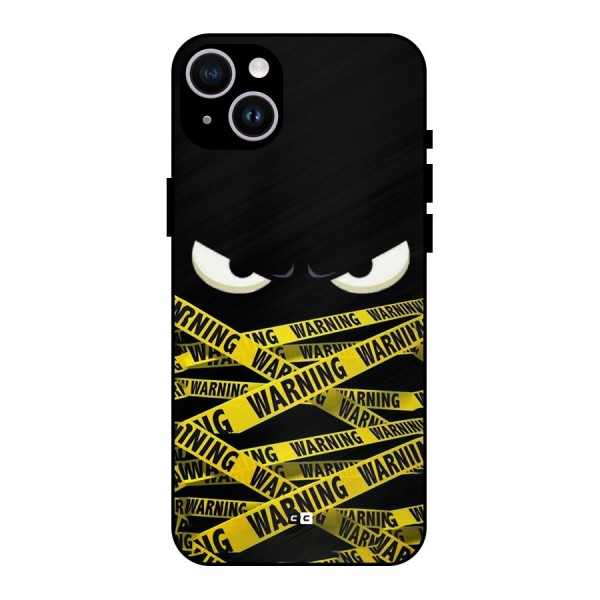 Warning Eyes Metal Back Case for iPhone 14 Plus