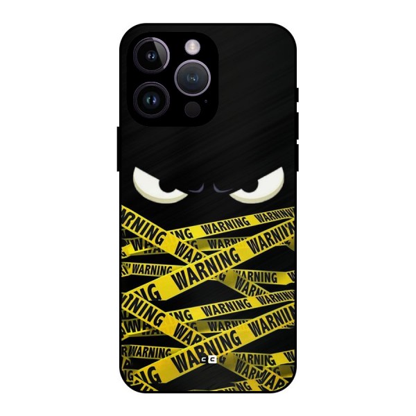 Warning Eyes Metal Back Case for iPhone 14 Pro Max