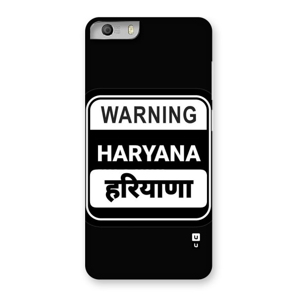 Warning Haryana Back Case for Canvas Knight 2