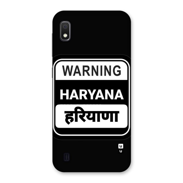 Warning Haryana Back Case for Galaxy A10