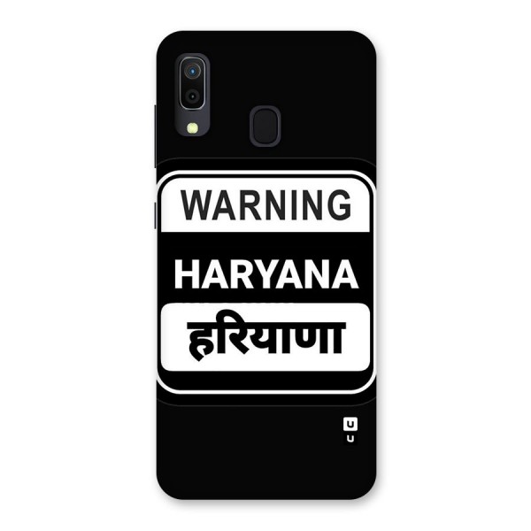 Warning Haryana Back Case for Galaxy A20