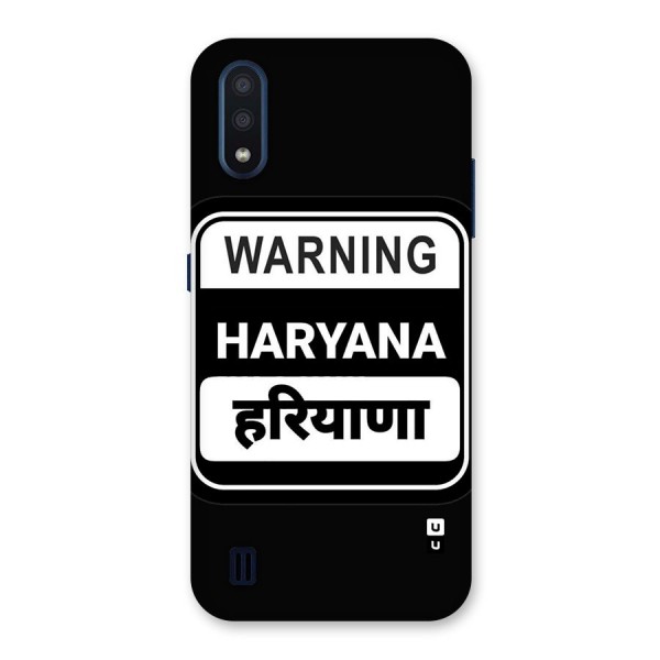 Warning Haryana Back Case for Galaxy M01