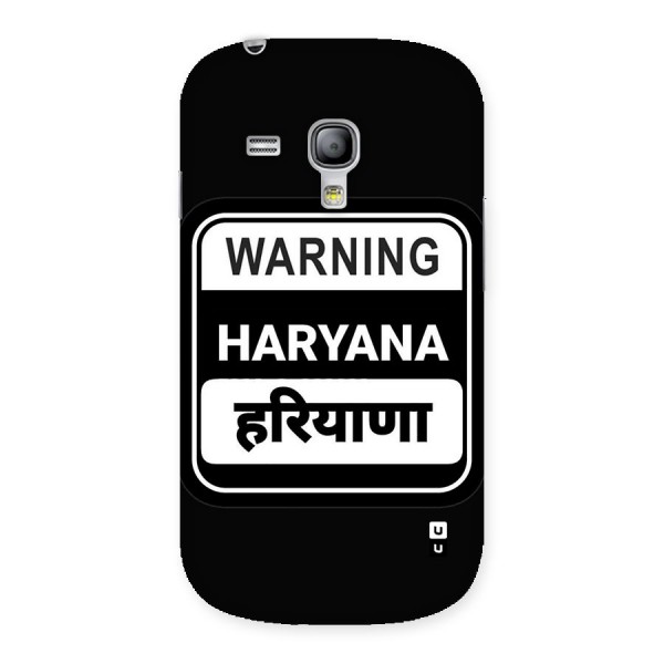 Warning Haryana Back Case for Galaxy S3 Mini