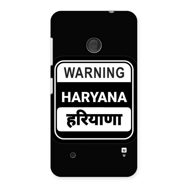 Warning Haryana Back Case for Lumia 530