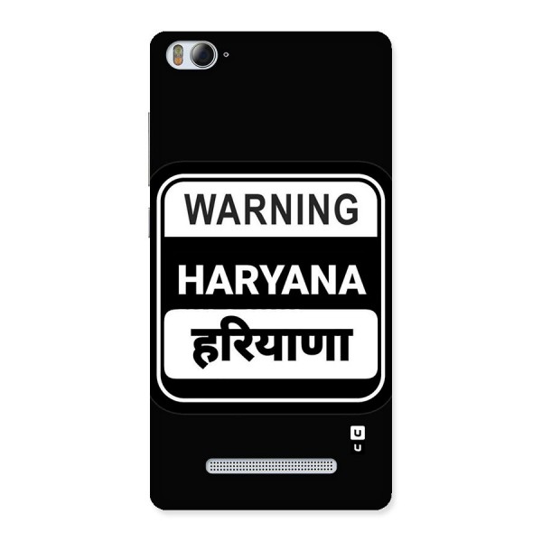 Warning Haryana Back Case for Mi4i