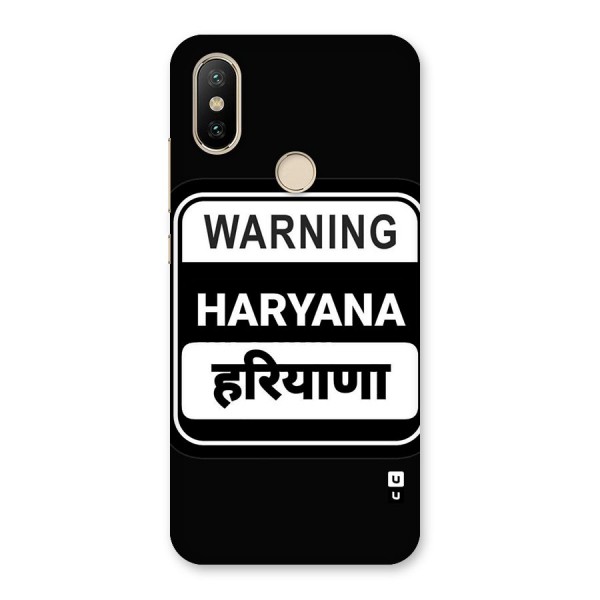 Warning Haryana Back Case for Mi A2