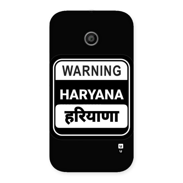 Warning Haryana Back Case for Moto E