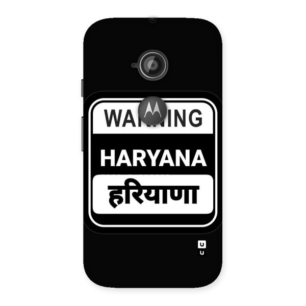 Warning Haryana Back Case for Moto E 2nd Gen