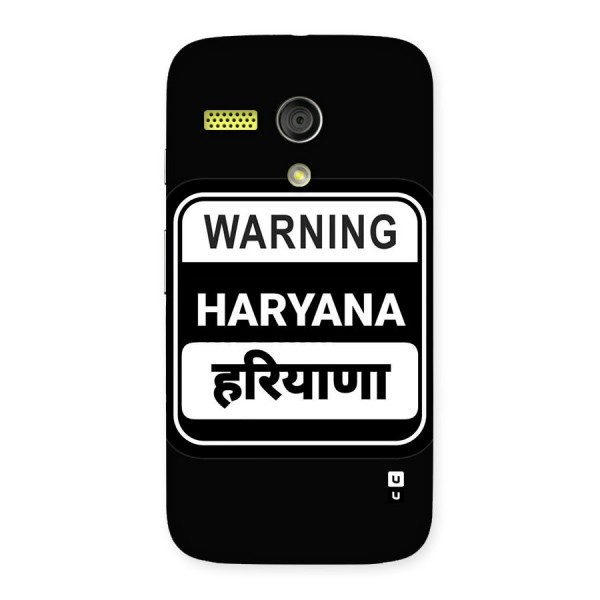 Warning Haryana Back Case for Moto G