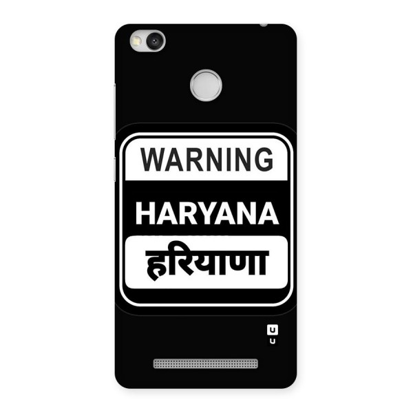 Warning Haryana Back Case for Redmi 3S Prime