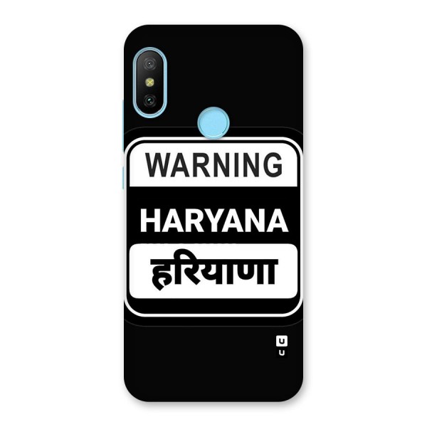 Warning Haryana Back Case for Redmi 6 Pro