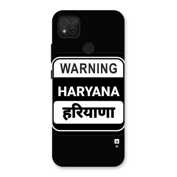 Warning Haryana Back Case for Redmi 9 Activ