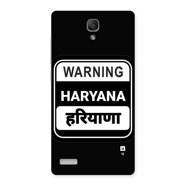 Warning Haryana Back Case for Redmi Note