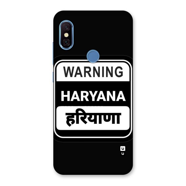 Warning Haryana Back Case for Redmi Note 6 Pro